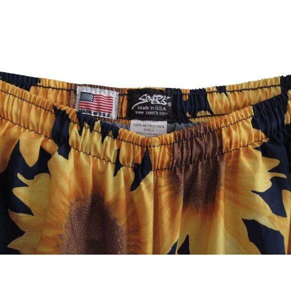 Vintage Soark‎ USA Sunflower Running Shorts Sz M - Picture 2 of 4